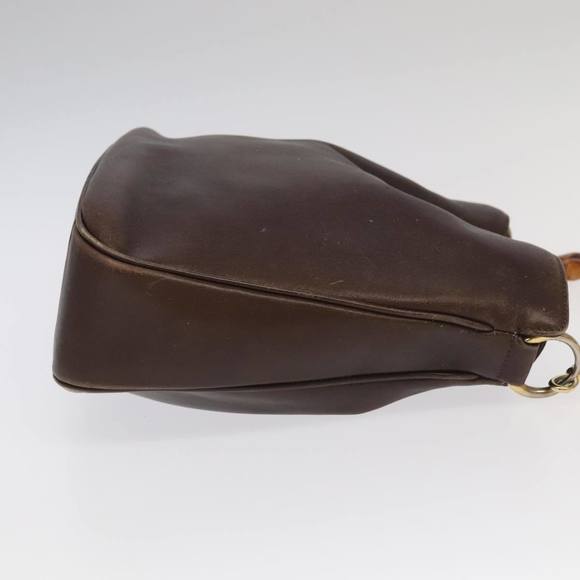 GUCCI Bamboo Hand Bag Leather 2way Brown Gold 001 3444 1638 Auth bs20098 - Picture 3 of 16
